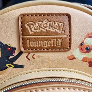 Pokémon x Loungefly Tan Mini Backpack with Umbreon & Flareon